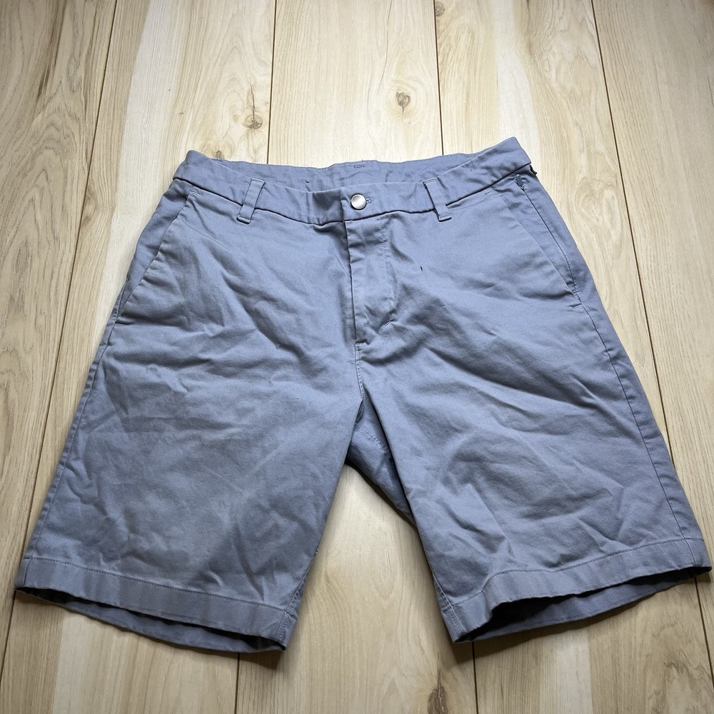Lululemon Classic Fit Khaki Shorts Snap Button Pockets Shorts Blue Mens Size 33